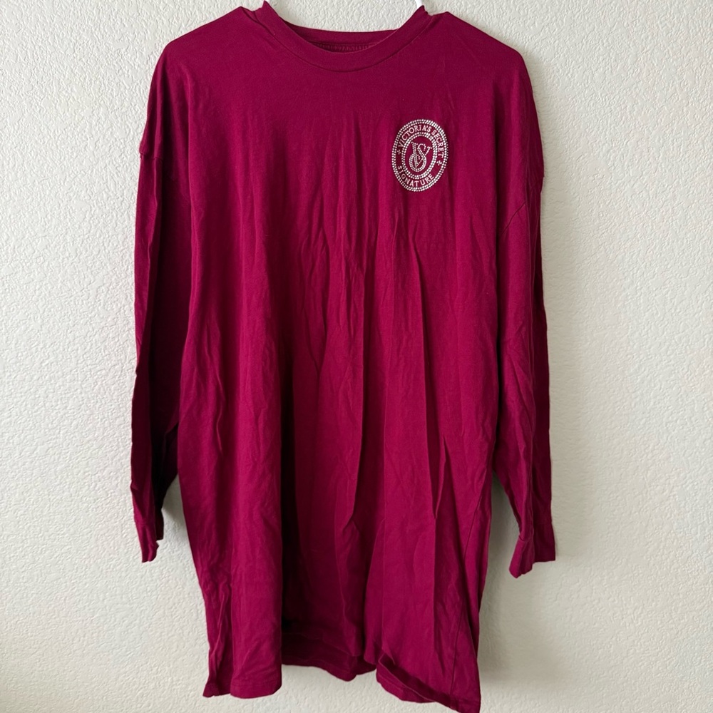 Victoria’s Secret Signature Long Sleeve Long Sleep Shirt